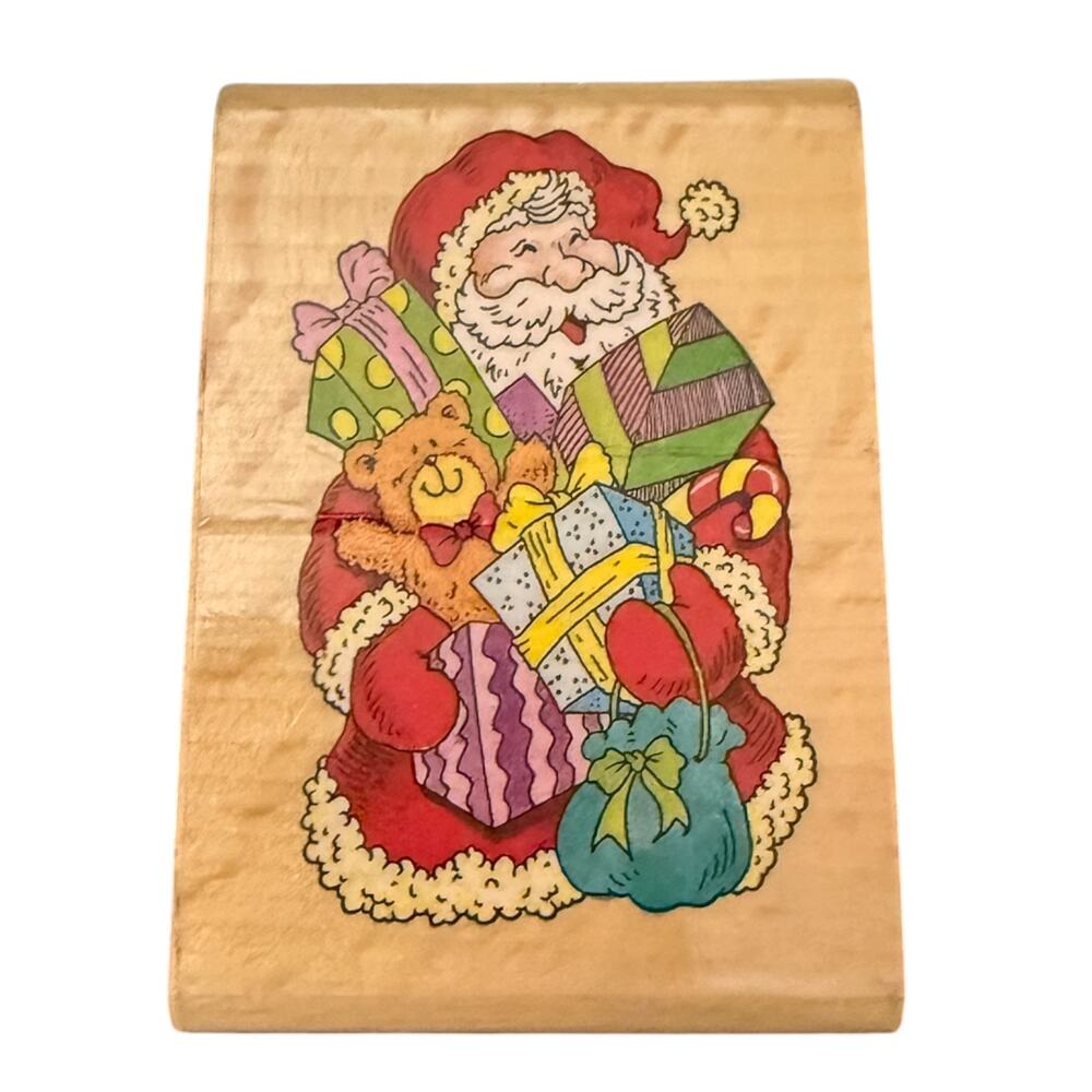 Santa Claus Christmas With Presents Unbranded Rubber Stamp